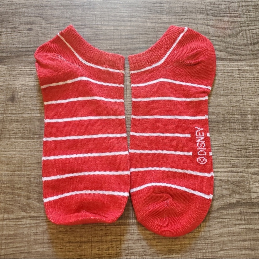 Disney’s Red & White Striped Ankle Socks